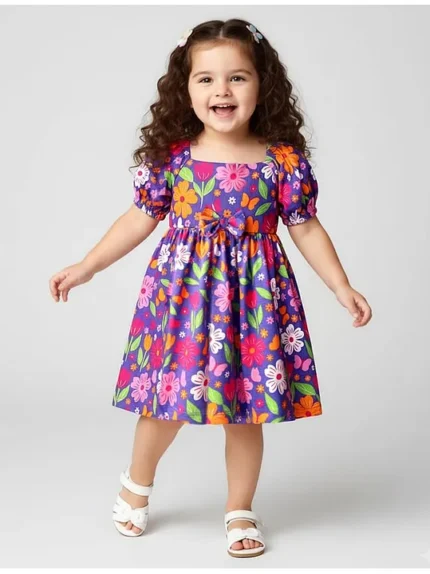 Speechless Girls' Flutter Sleeve Floral Top