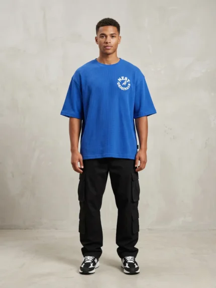 Build Your Nest Earth Waffle Tee – Oversized | Textured Casual Streetwear T-Shirt