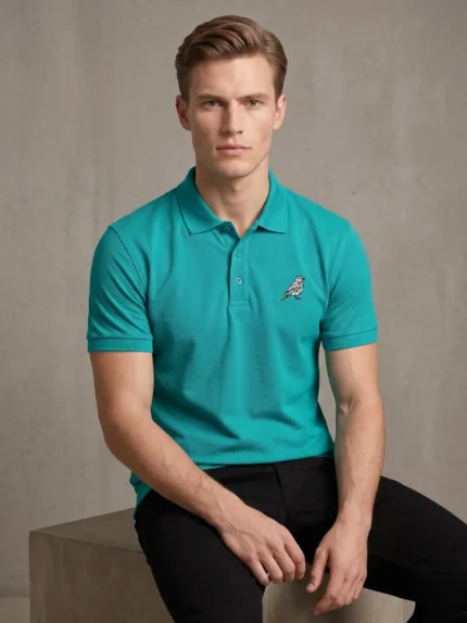 Polo T Shirt Cotton Matty – Teal Bliss-19 | Premium Cotton Polo T-Shirt