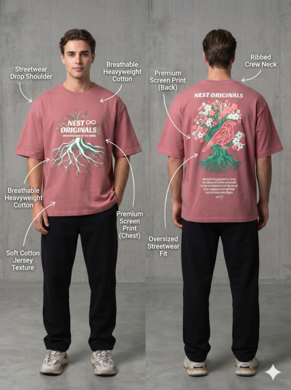 Untamed Bonsai Oversized Terry Tee Dusty Rose (2599 - 1299 Untamed Bonsai Oversized Terry Tee Dusty Rose (2599 - 1299