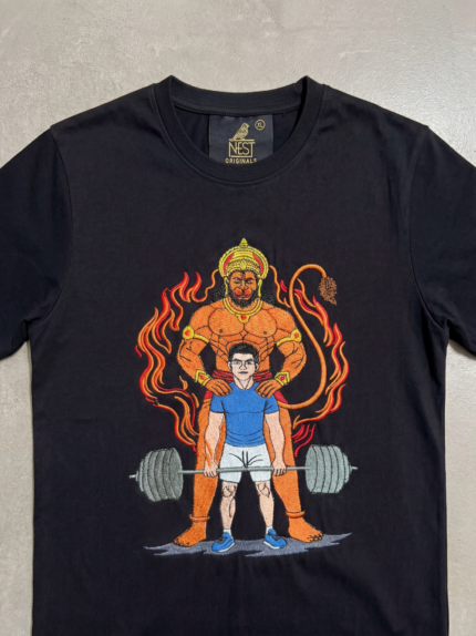 Hanuman JI Deadlift Embroidered Heavyweight Terry Tee