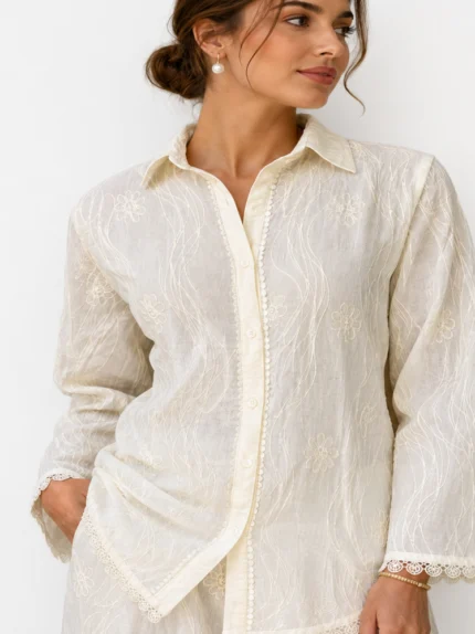 Womens Ivory Swirl Co-ord Set