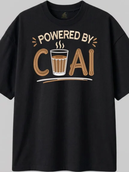 Powered by Chai Embroidered Unisex T Shirt